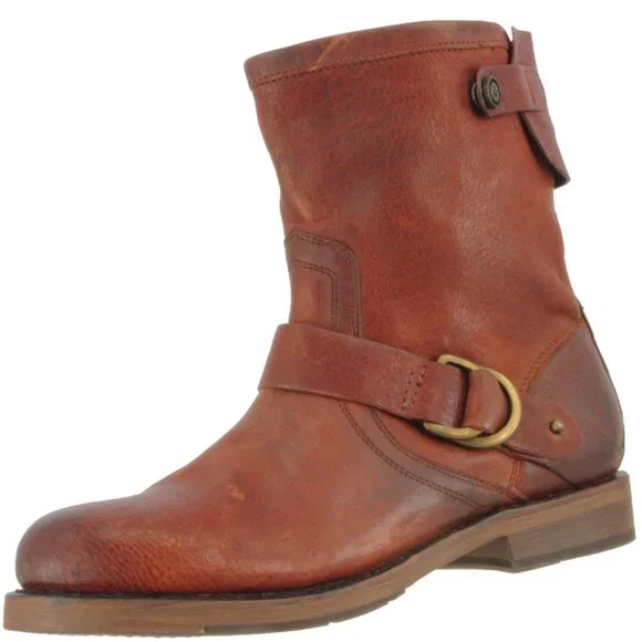 OLUKAI 20254 WOMEN'S NAHUKU SHORT LEATHER BOOT - 7 Cognac Brown - Picture 1 of 5